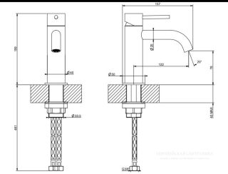 Смеситель для раковины Gessi Flessa 54002.726 брашированная бронза